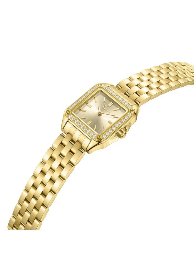 POLICE Omaha Champagne Dial Stainless Steel Bracelet Analog Watch for Women, 27.8mm